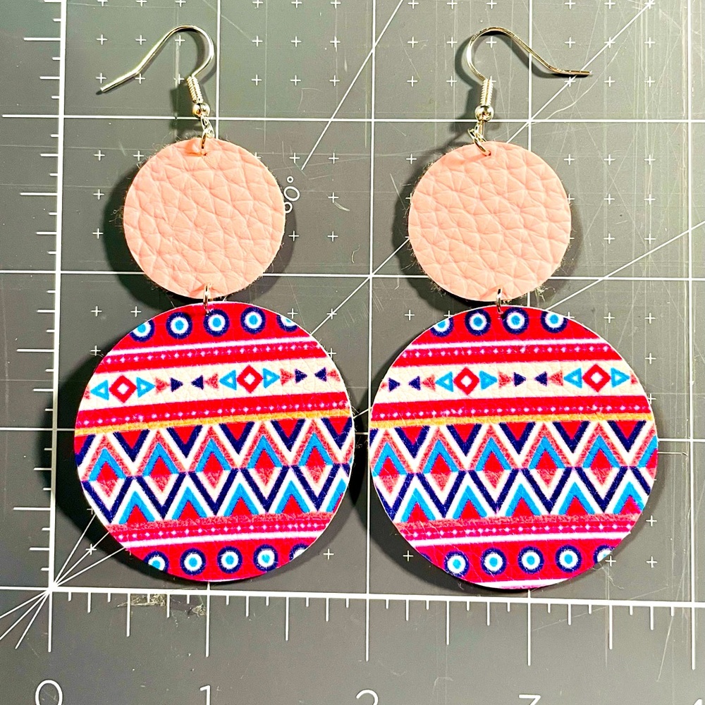 Faux leather earrings